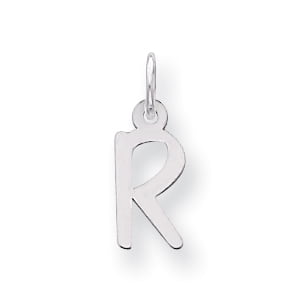Sterling Silver Small Slanted Block Initial H Charm 0.6in long Sterling Silver Small Slanted Block Initial H Charm 0.6in long